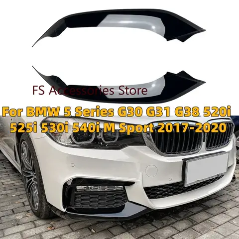BMW 5 시리즈 G30 G31 G38 520i 525i 530i 540i M 스포츠 2017-2020 앞 범퍼 립 스플리터 1 쌍 스포일러 디퓨저 커버