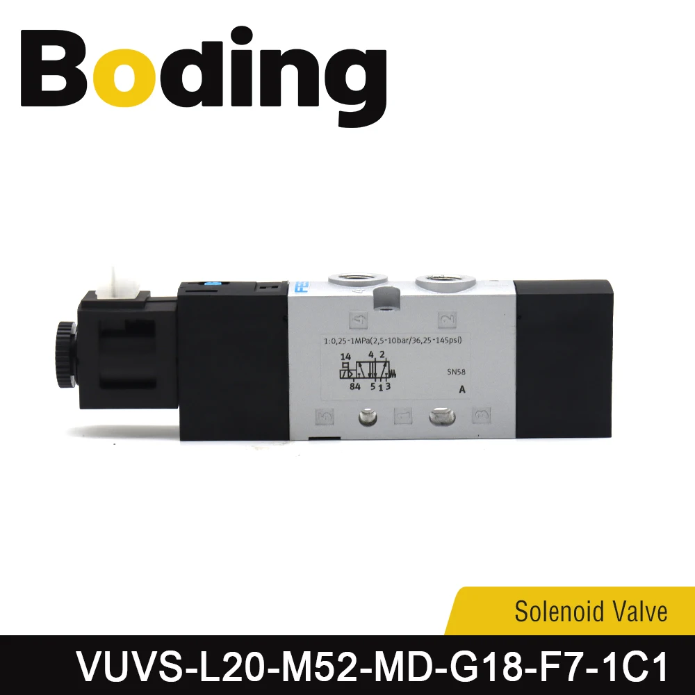 

VUVS-L20-M52-MD-G18-F7-1C1 Solenoid Valve 5/2 Double Solenoid Pneumatic Valve G1/8 Port