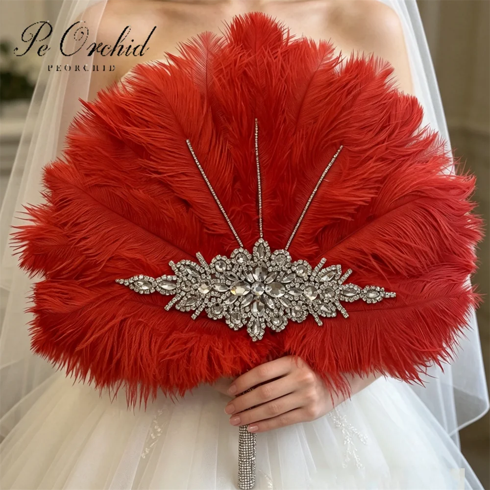 peorchid-bouquet-di-cristalli-con-piume-di-struzzo-rosse-ventagli-da-sposa-con-strass-bouquet-da-sposa-in-stile-anni-'20-ramos-para-novia
