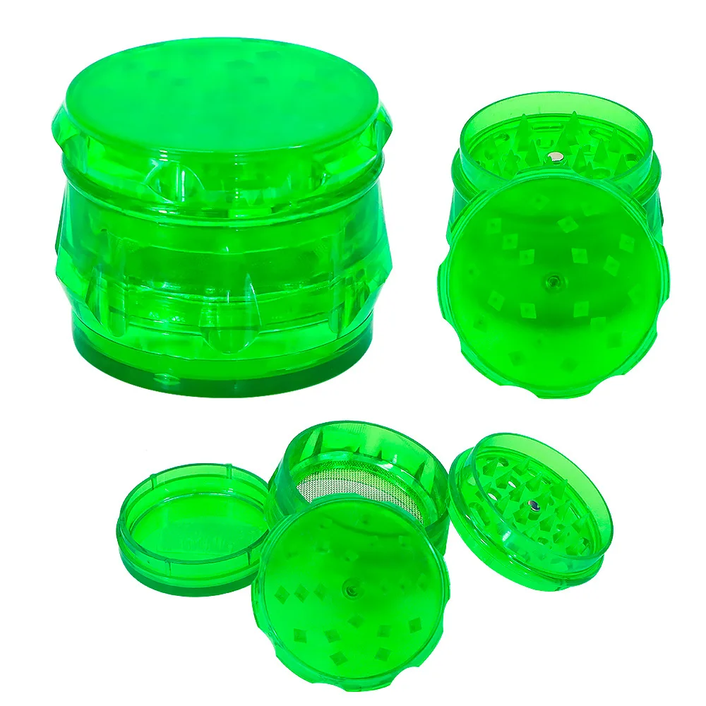 Drum Plastic Grinder 55mm Diameter Tobacco Herb Crusher Storage Case Box Grinders Smoke Pipe Cigarette smoking Accessories