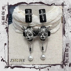 2024 New Doll Facial Earrings New Gothic Style Male Female Jewelry Party Gift For Girlfriend