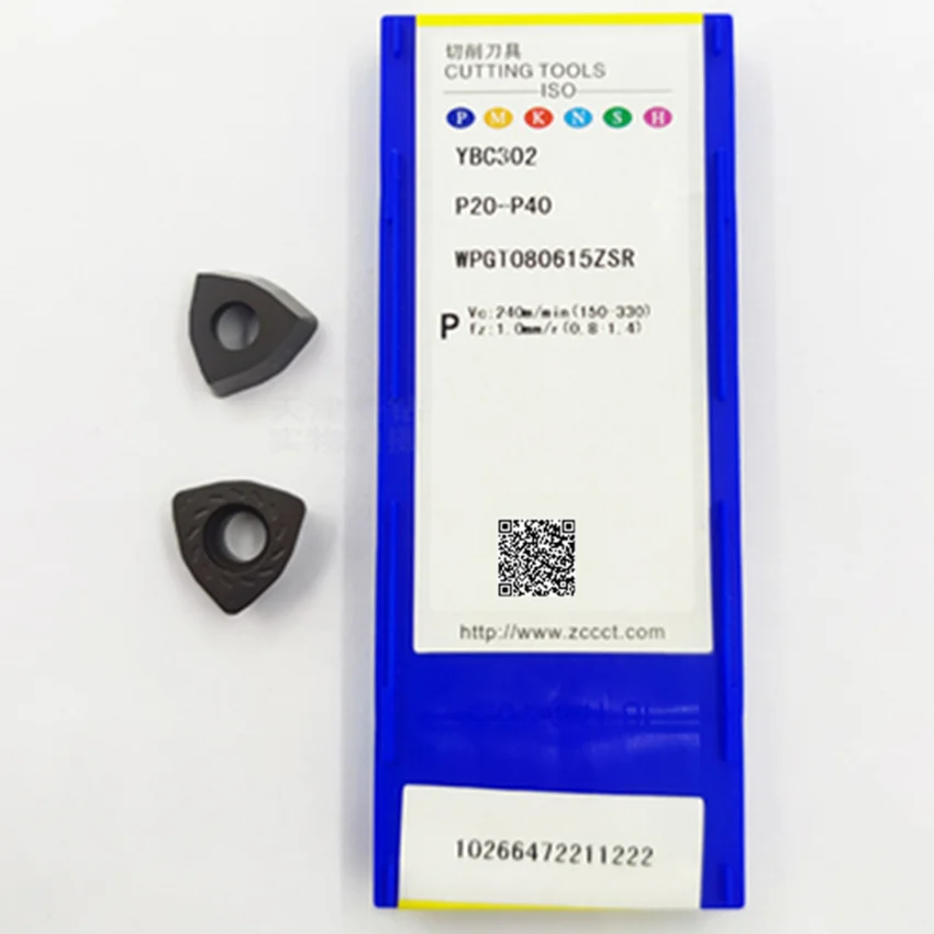 

WPGT060415ZSR YBC302/WPGT080615ZSR YBC302/WPGT090725ZSR YBC302 WPGT06 WPGT08 WPGT09 ZCC.CT твердосплавные вставки для стали 10 шт./кор.