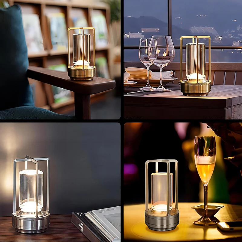 سبائك الألومنيوم الكريستال مصباح LED USB-C شحن الضوء المحيط غرف نوم غرف المعيشة جو ليلة ضوء التخييم الإبداعية مصباح