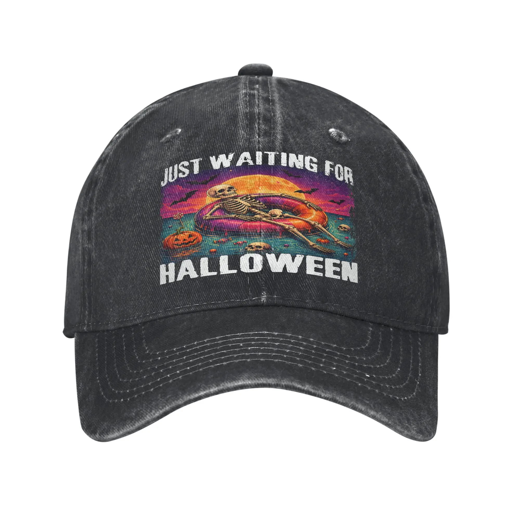Waiting Halloween Skeleton Cap  Vintage Baseball Cap Hats Visor Protection Snapback Cotton tops gorras