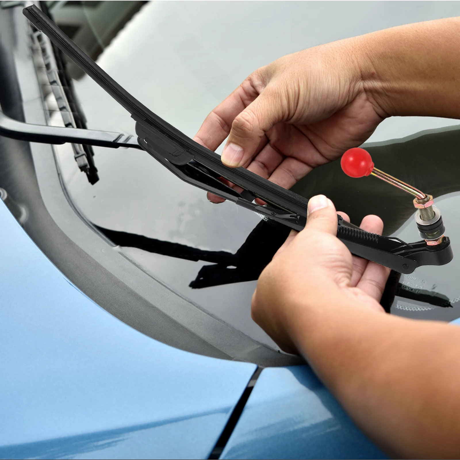 

Universal Manual Semi-Enclosed Windshield Wiper Replacement Utv Accessory Hand Operated Wiper Blade for Snowmobiles Motorcycles