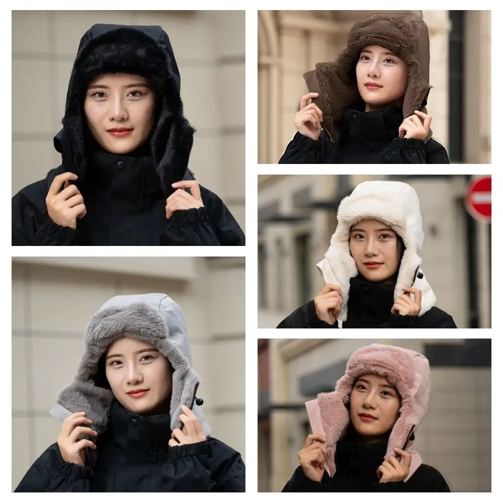 المحمولة بلون 4 في 1 الشتاء الدراجات قبعة الباردة مقاومة يندبروف وشاح دافئ قناع الوجه الدفء المخملية لي فنغ قبعة الرجال #6