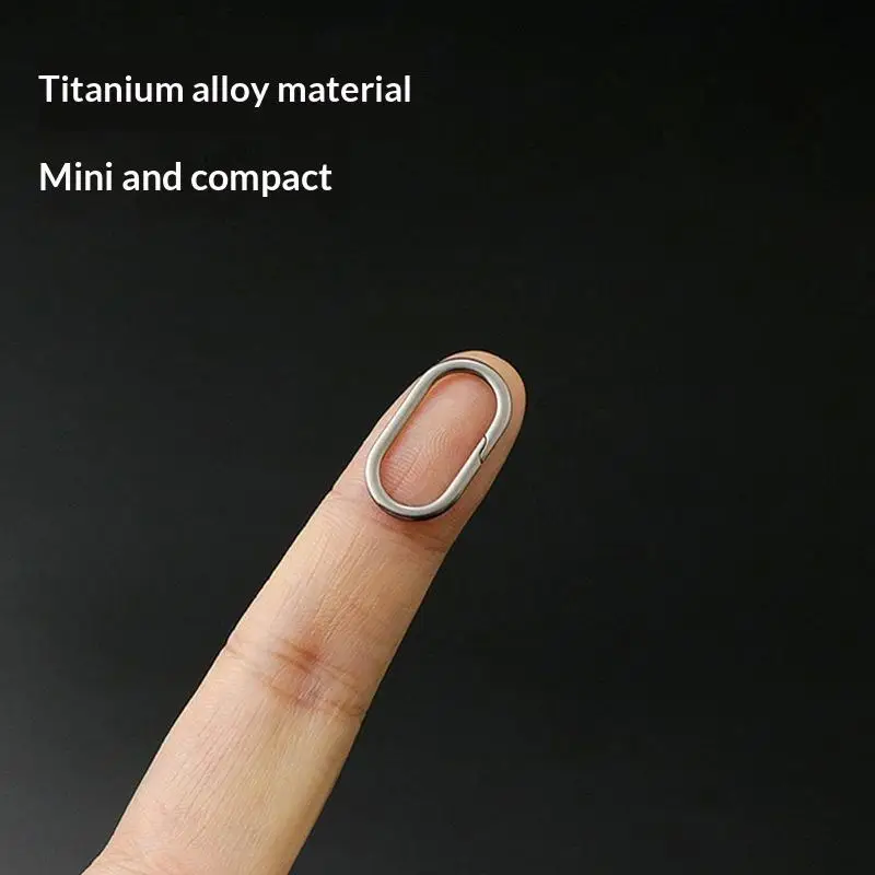 Titanium Alloy Side Open Keyring Mini Portable Carabiner for Backpack Hanging Outdoor Camping DIY Jewelry Making