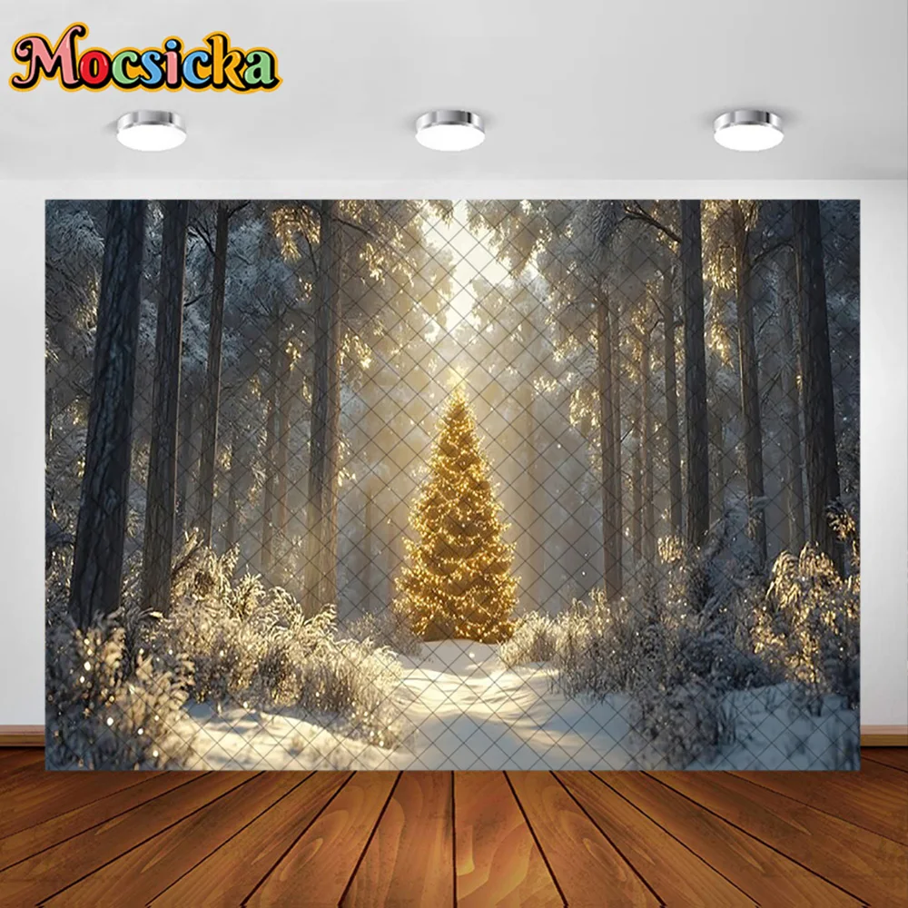 Mocsicka Photography Background Christmas Fireplace Xmas Tree Wreath Decoration Backdrop Family Photo Holiday Photo Studio Props