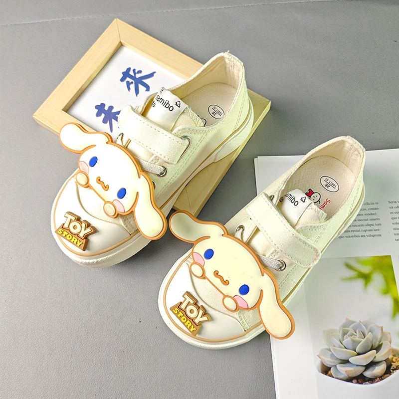 Cosplay Anime Sanrio Cinnamoroll Canvas Shoes for Girls Cute Cartoon Lotso Melody Casual Board Shoes Children's Fashion Sneakers