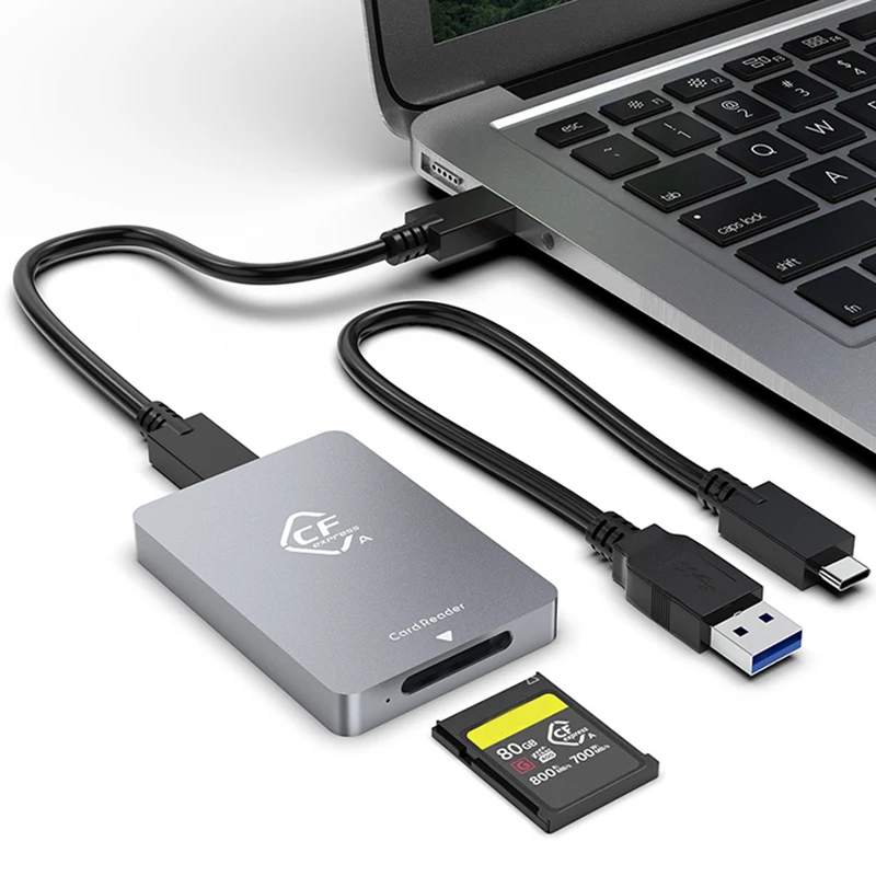 อะแดปเตอร์ Gen2 USB3.1เครื่องอ่านการ์ดชนิด cfexpress 10Gbps สำหรับ Windows XP พร้อมสายเคเบิลสำหรับ SLR