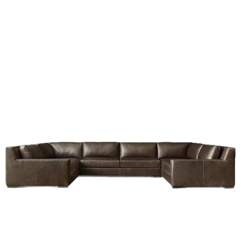 

Living room first layer cowhide modern simple size apartment combination