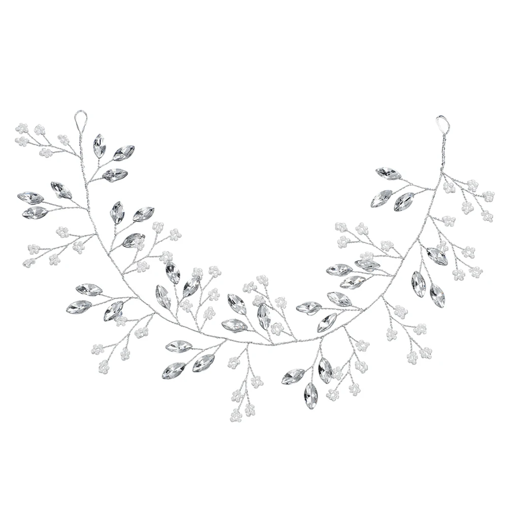 

Pearl Hair Accessories Handmade Band Bridal Headpiece Headgear Flower Headband Beads for Wedding Honeymoon Lightweight