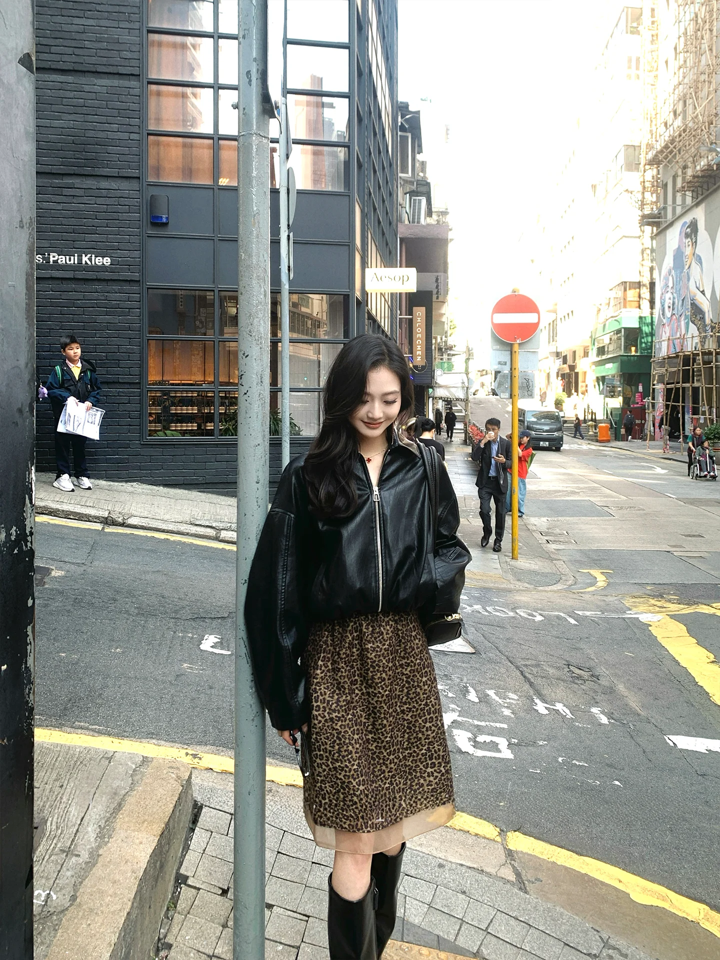 

Женская модная укороченная верхняя одежда Tina Fairy в стиле ретро с леопардовым принтом, асимметричного кроя, весна 2026