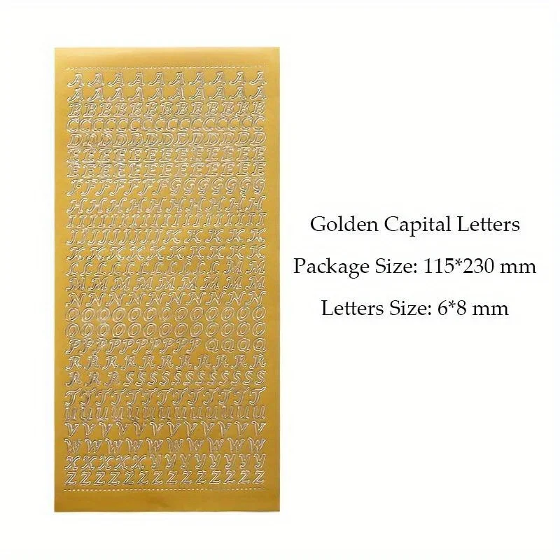 1 Sheet PVC Waterproof Durable Korean Golden Silver English Letter Stickers for Photos Albums Decoration view 5