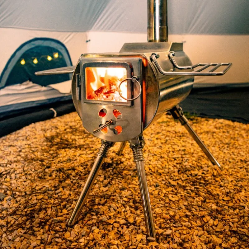 

Winter Picnic Charcoal Stove Folding Stainless Steel Outdoor Portable Heating Water Camping Stove Household Cooking Supplies)
