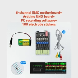 EMG Muscle Sensor Module 6-Channel EMG Muscle Sensor Module Serial Port Communication Secondary Development