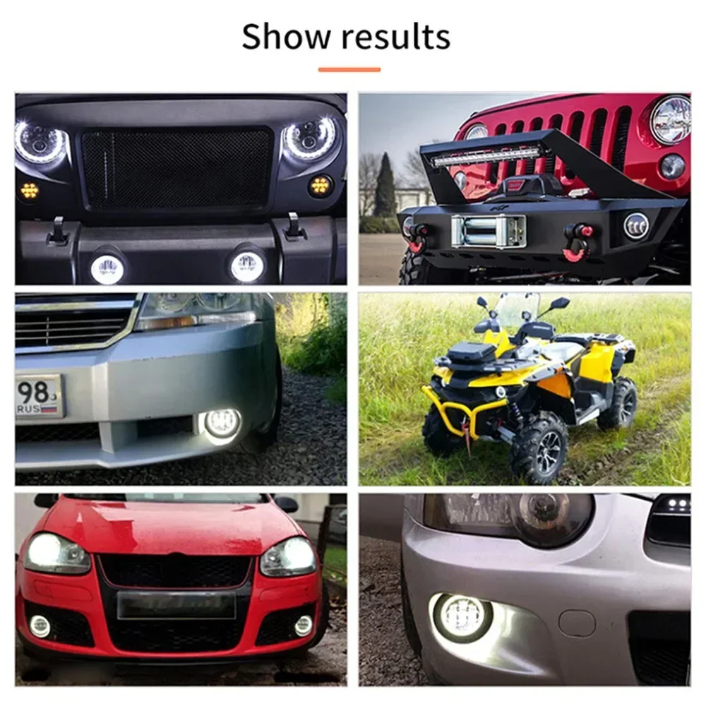 4 Inch Fog Lights For Jeep Wrangler 2007-2015 Dodge Journey/Magnum/Charger 4Inch Round LED Angel Eyes Off-Road Jeep Fog Lights