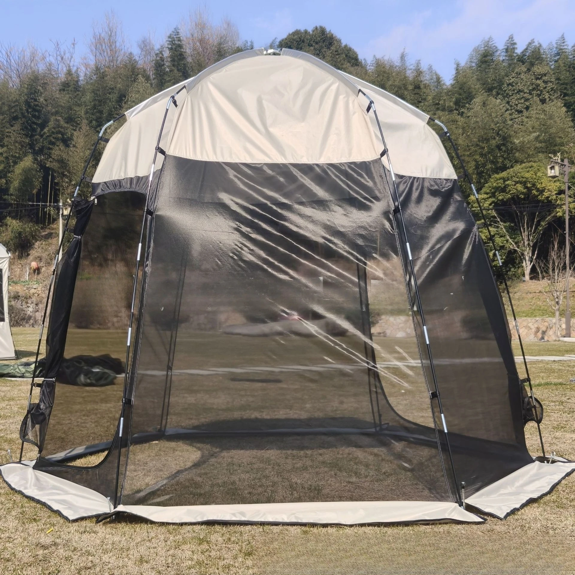 6 people full mesh hexagonal tent mosquito net, mosquito-proof breathable pavilion tent does not contain the bottom of the net