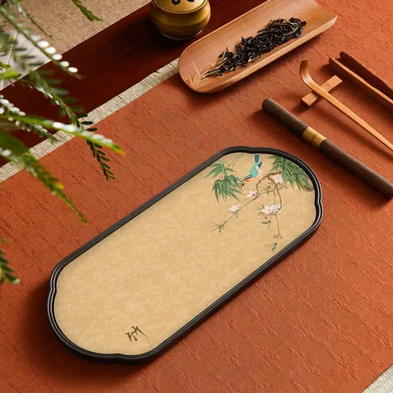 New Chinese Style Water-Absorbing Tea Tray Office Tea Cup Tray Small Tea Table Dry Brewing Table