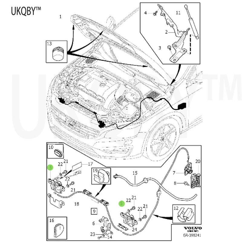 XC 70 (08-) 2016-2016 Tailgate Lock 31218878 31425844 31425974 31298609 31425974 31356005 31356007