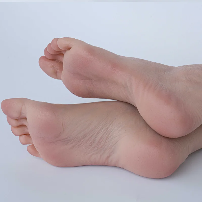 Lifelike Sexy Foot Model Adult Female Shooting Props Foot Fetish Simulation Liquid Silicone Soft Soles Bare Toes TGJ36C