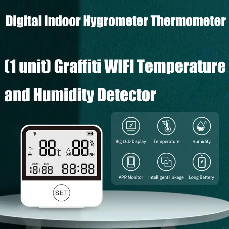 

Беспроводные интеллектуальные датчики влажности температуры с подключением к Wi -Fi, подходящим для домашней автоматизации и