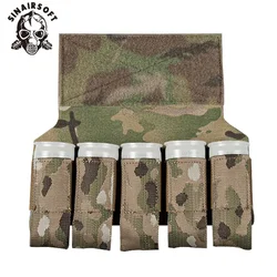 Bolsa de vientre de aparejo de pecho de pistola táctica para accesorios de caza, soporte de granada de humo, 5 redondos, 40mm, 40mm, M203, M79, M433