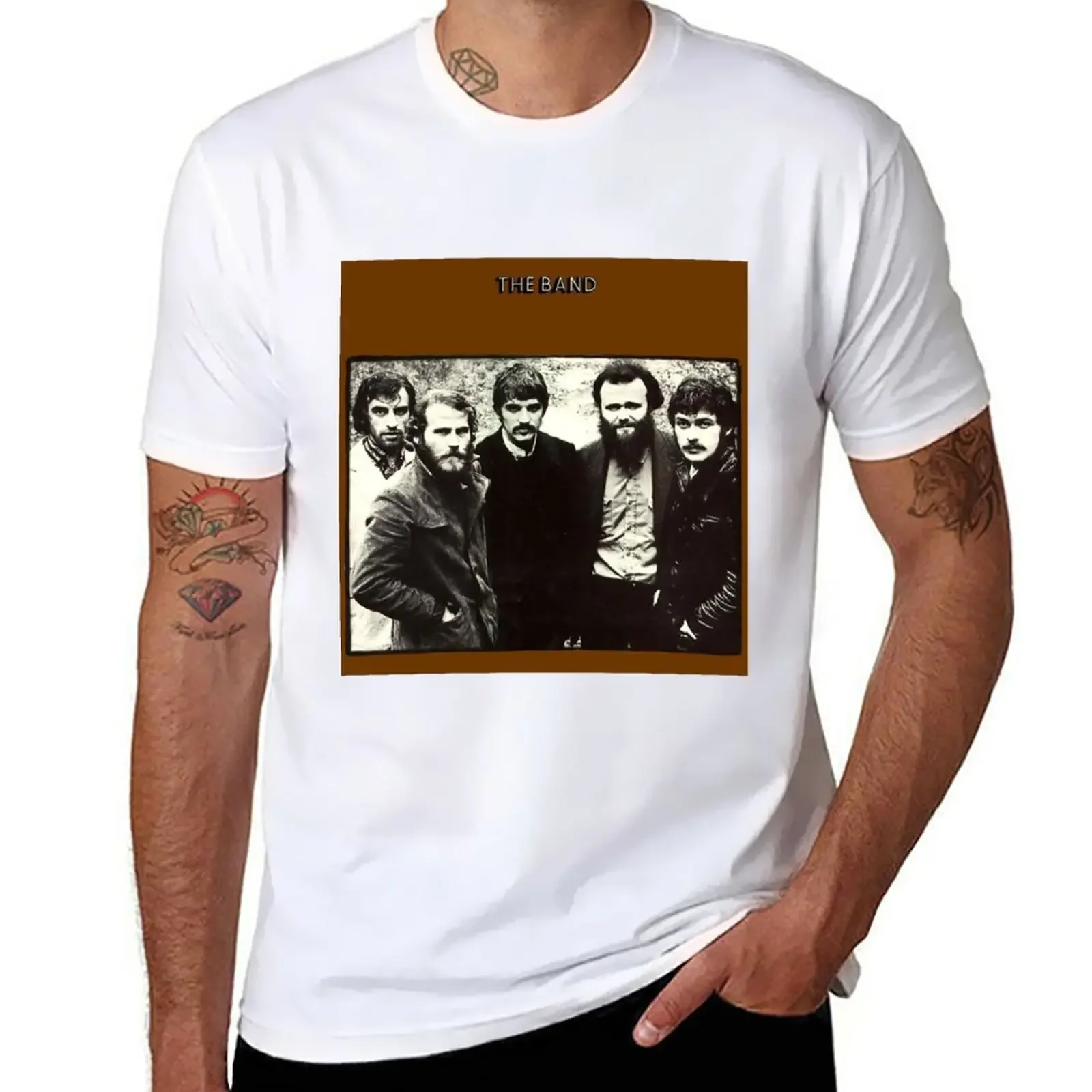 New The Band - The Band (album cover) T-Shirt tees anime stuff cheap stuff mens big and tall t shirts