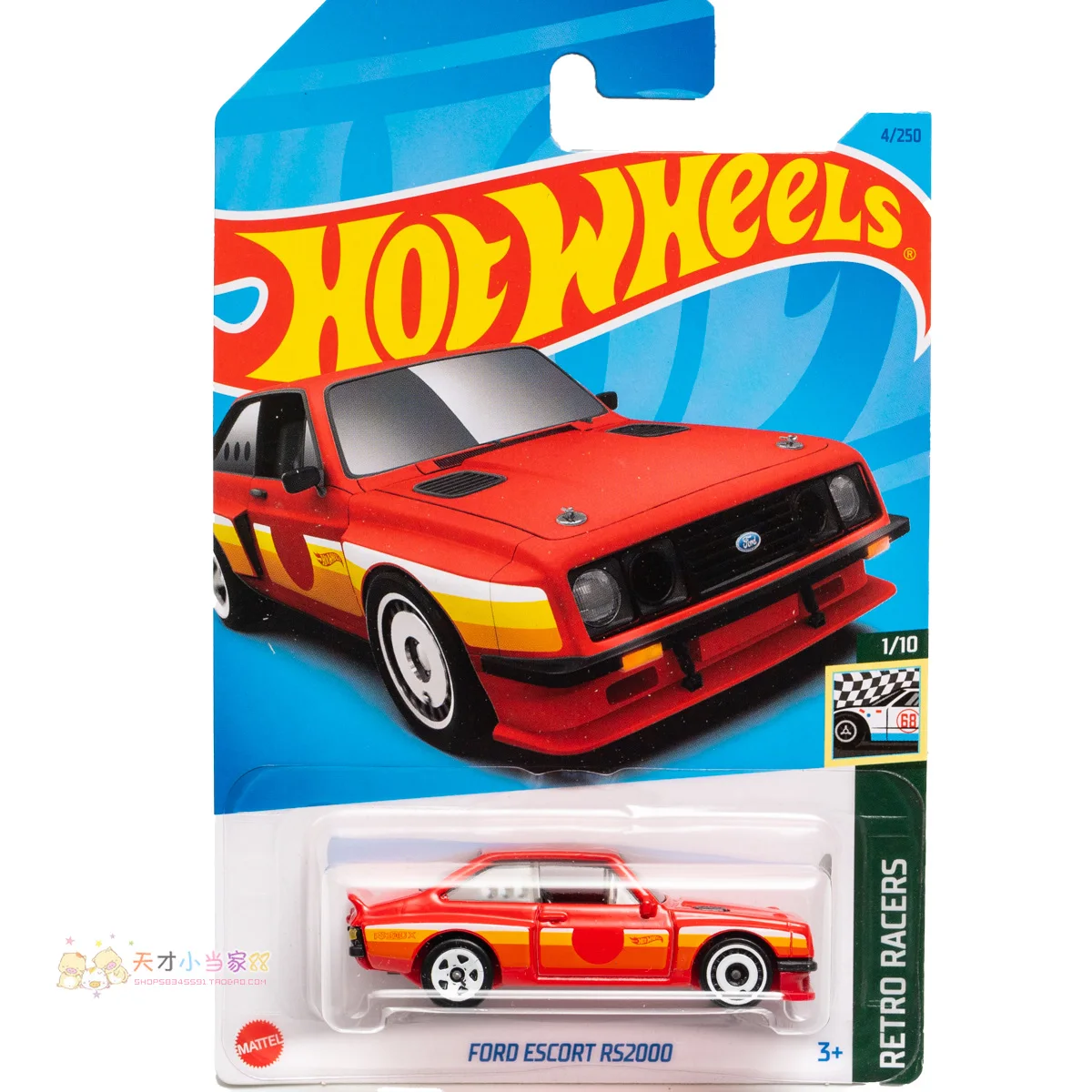 Genuine Hot Wheels Car Ford Escort RS2000 Kids Boys Toys for Children 1/64 Diecast Factory Fresh Model Vehicles Birthday Gift