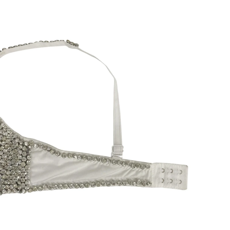 Xing Ju Frauen Jazz Dance Sexy Diamant Sling Cropped Tops Mode Ärmelloses Korsett Strass Stricken Weste Nachtclub DJ Bühne Tragen