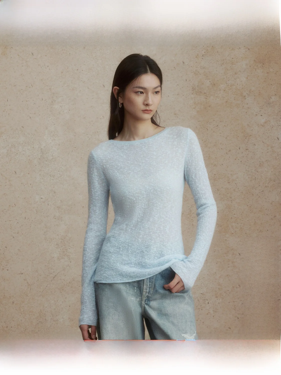 

ZhiZhi Soft Neline Pullover Sweater Women's Loose Fit Camere Cotton Blend Long Sve round Ne Comfortable Autumn Top