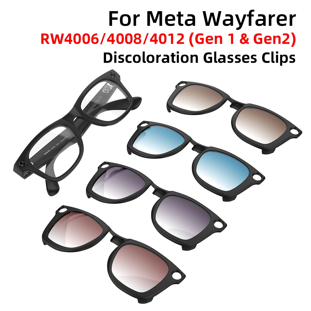 

Накладные линзы Hibloks Gradient Clip для смарт-очков Ray-Ban Meta Wayfarer & Gen2 RW4012/RW4006, размер M 50-22, матовые