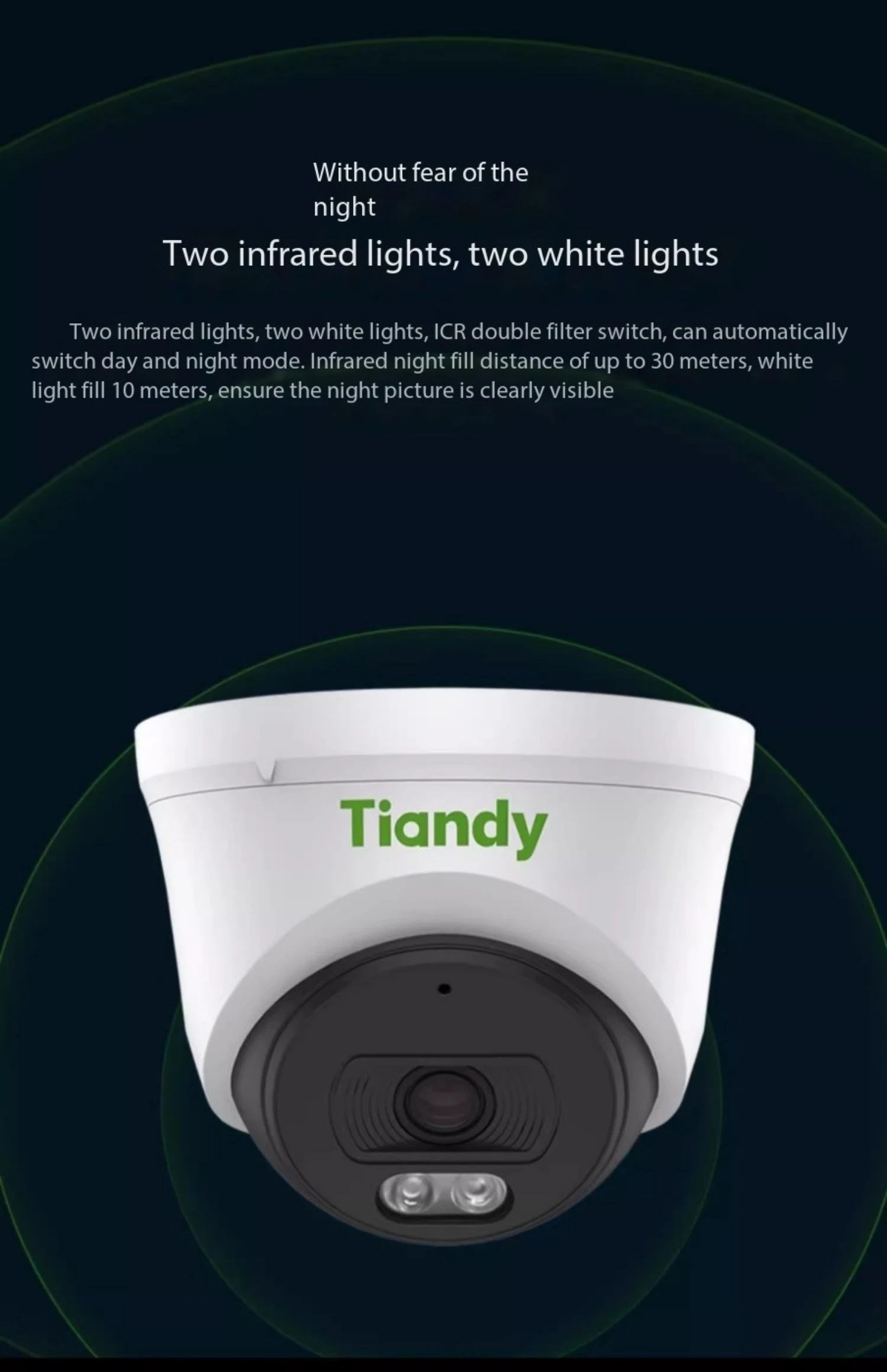 Tiandy POE 3mp vision nocturne haute définition caméra réseau couleur moniteur de visualisation de téléphone portable à distance commercial
