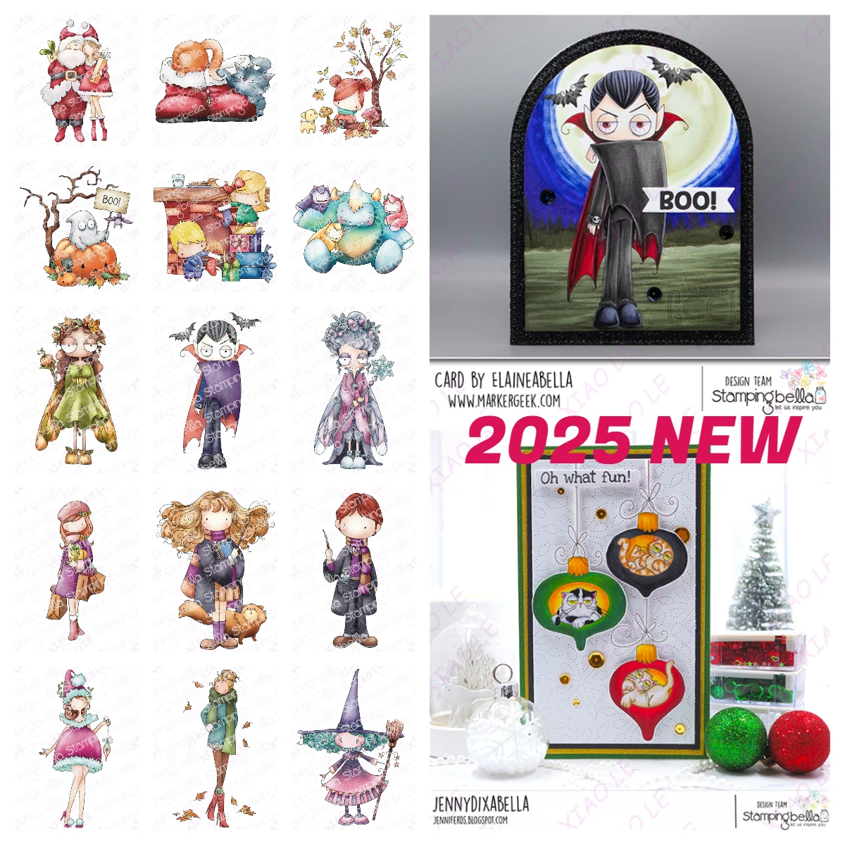 

Uptown Girls Merry Christmas Festive Rubber Stamps DIY Scrapbooking Photo Cutting Die Paper Cards Embossing Decorative Craft New