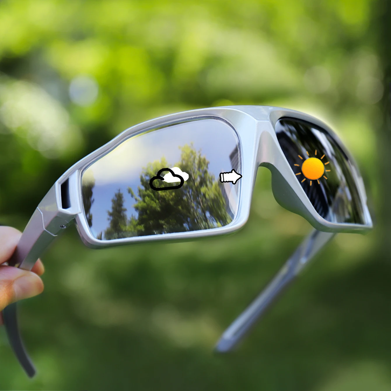 Mode Photochrome Sonnenbrille Männer Frauen Outdoor Sport Mtb Fahrrad Radfahren Angeln Brillen Platz Winddicht Klassische Brille – Detail 2