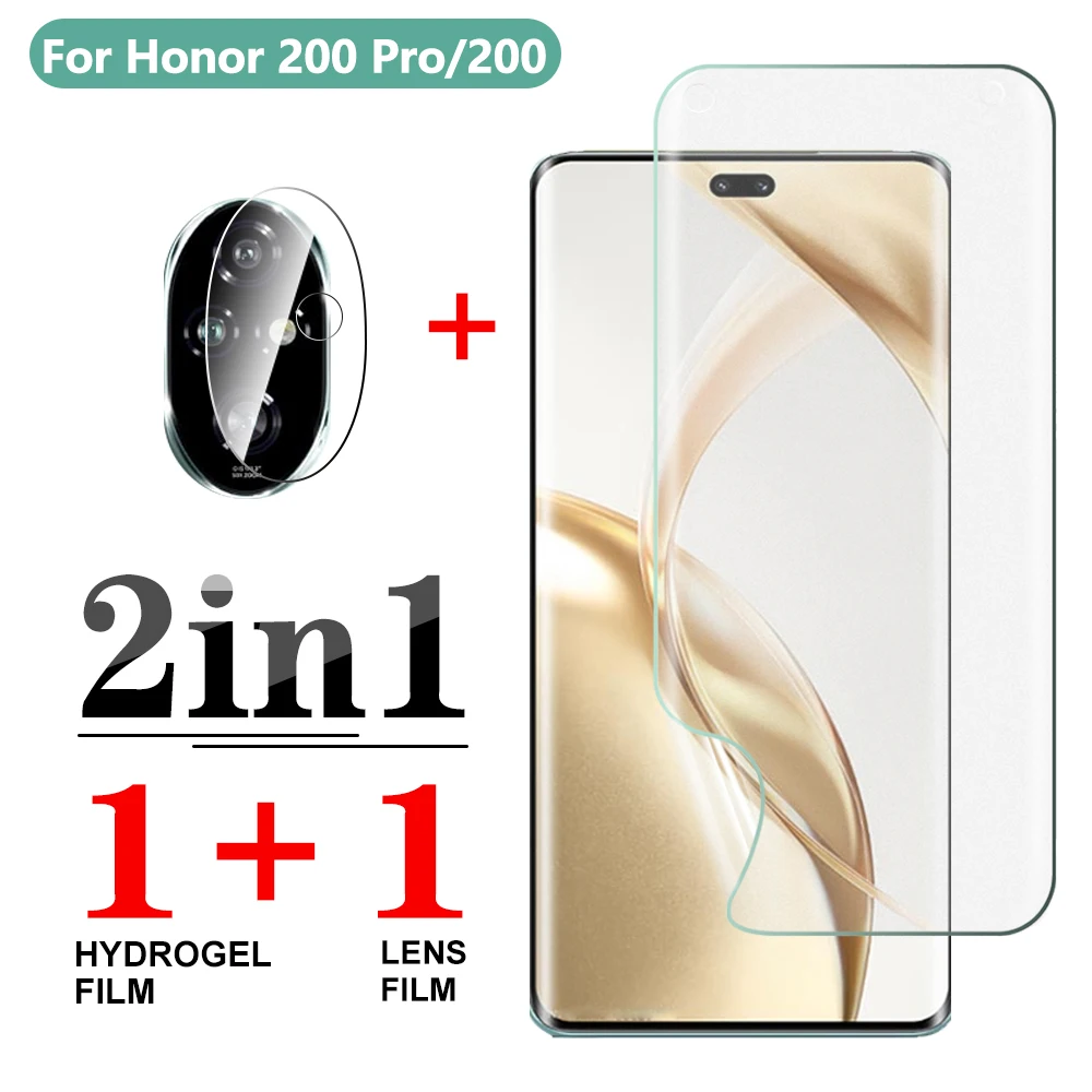 2in1 HD Hydrogel film For Honor 200 Pro 6.78inch phone lens film For Honor 200 200pro honor200pro honor200 5G Screen protector