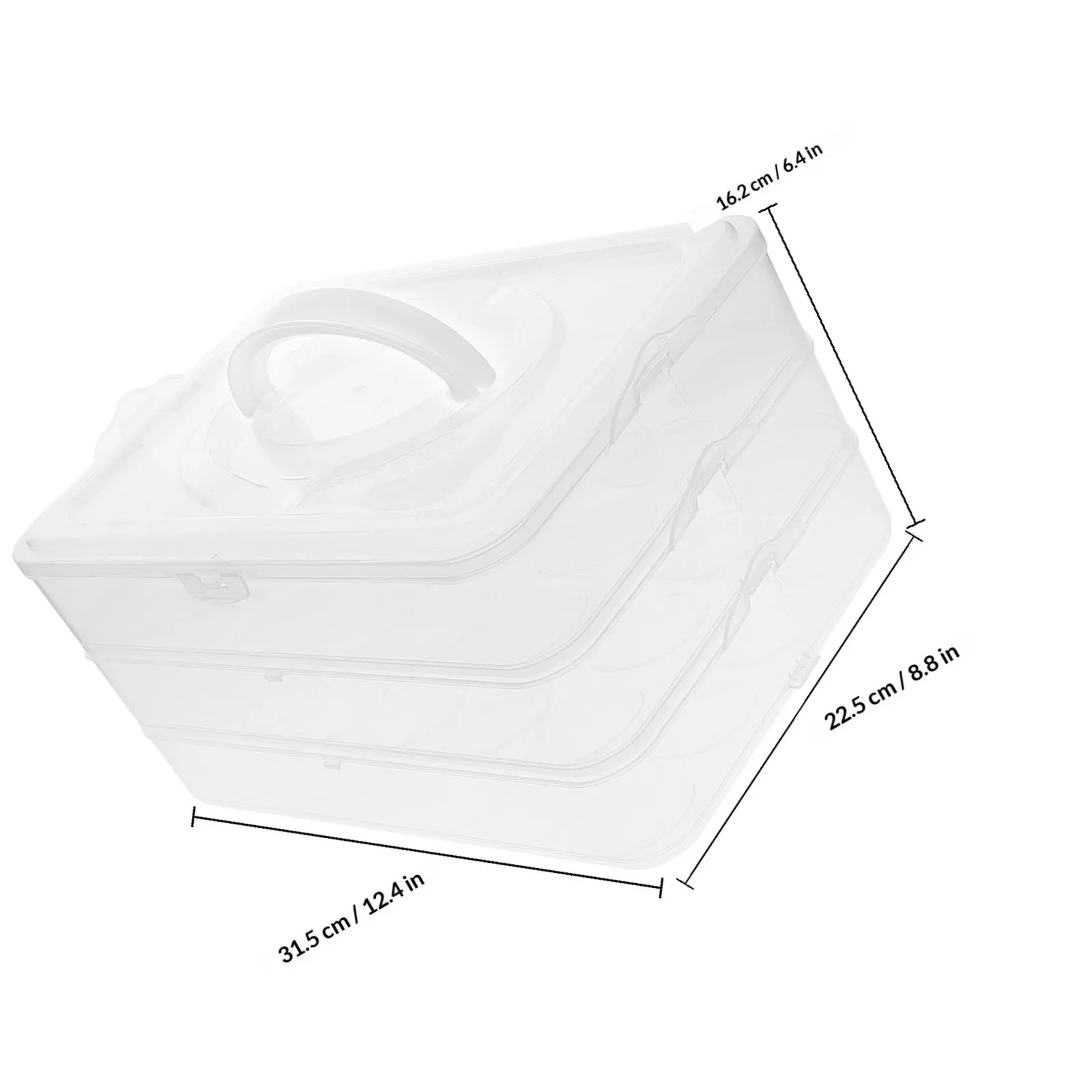 Portable Double-Layer Egg Container with Clear Lid Handle Secure Locking Rings Stackable Egg Tray for Fridge Kitchen Holidays
