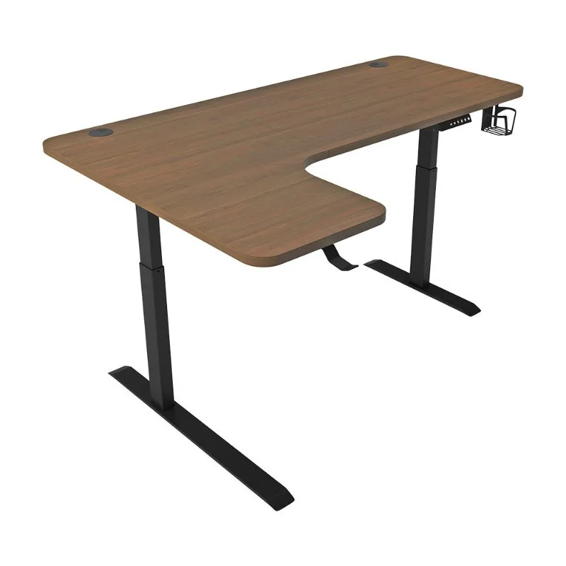 Solid Wood Dual Motor Electric Height Adjustable Desk Gaming Study Home Office Computer Table With Anti Collision Child Lock