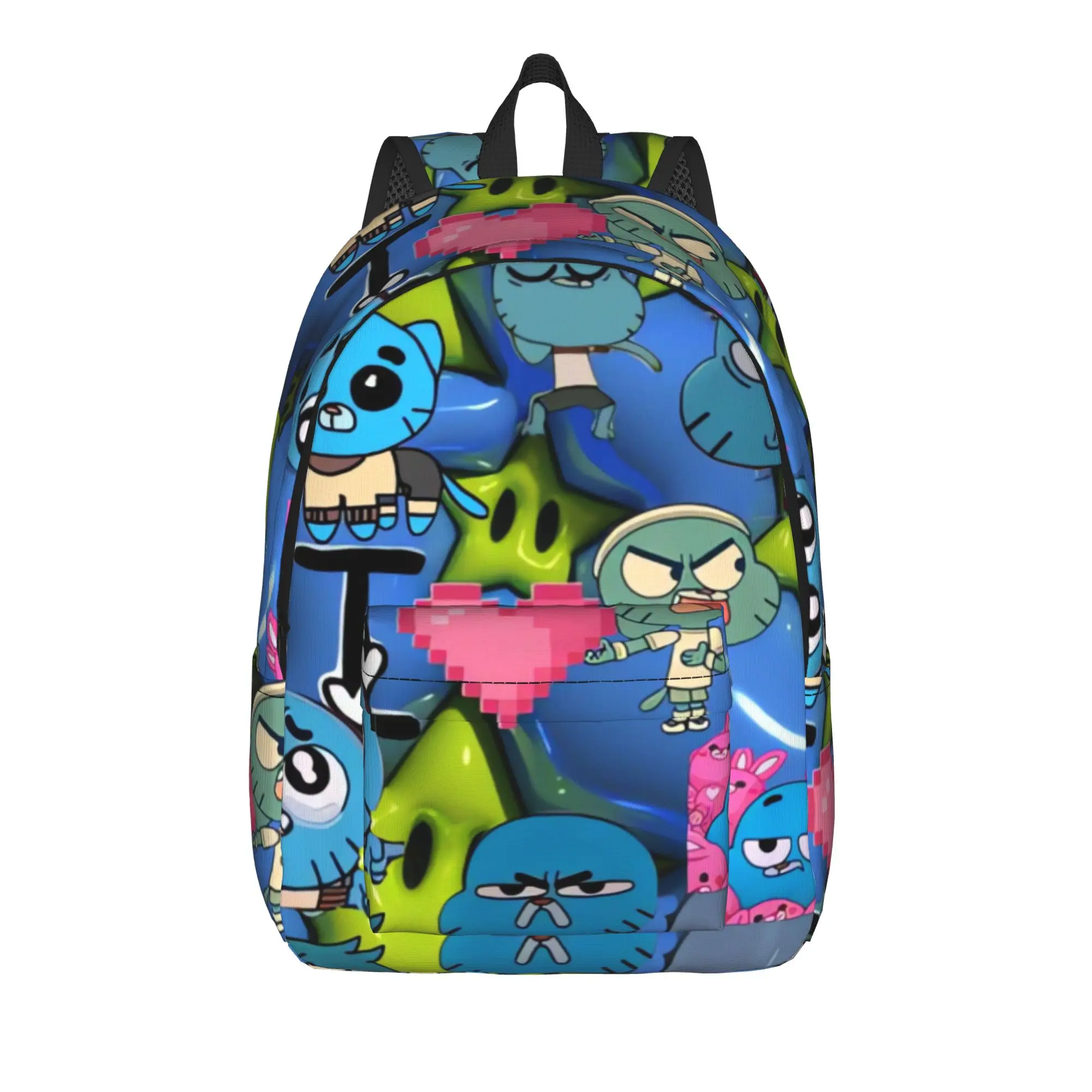 Gumball Gum Ball Watterson Amazing Cartoon Backpack Girl Big Backpacks Polyester Modern High School Bags Outdoor Custom Rucksack