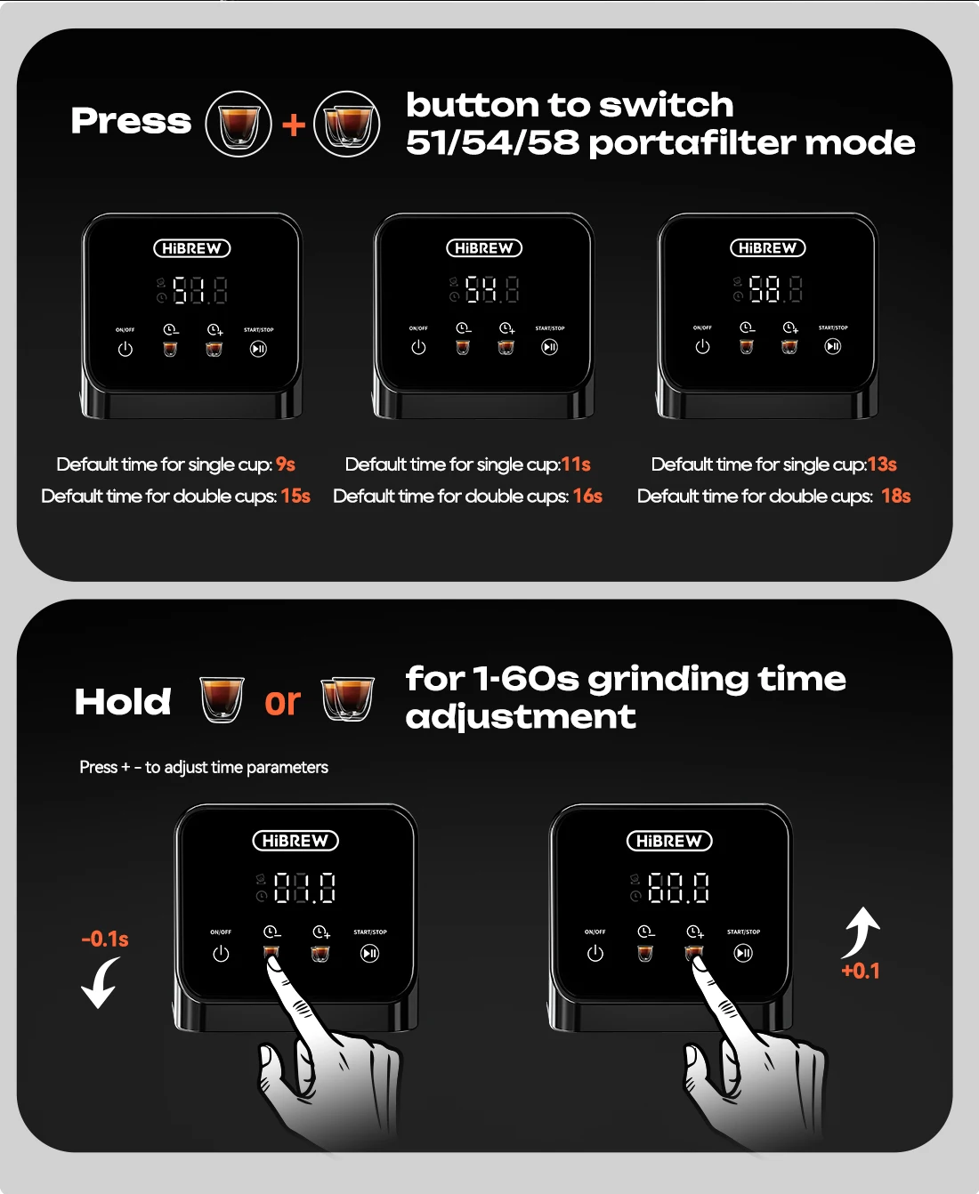 HiBREW G3 Plus 48mm Konische Mahlscheiben Elektrische Kaffeemühle Kompakte Tragbare Kaffeebohnenmühle für Espresso und Türkischen Kaffee – Detail 24