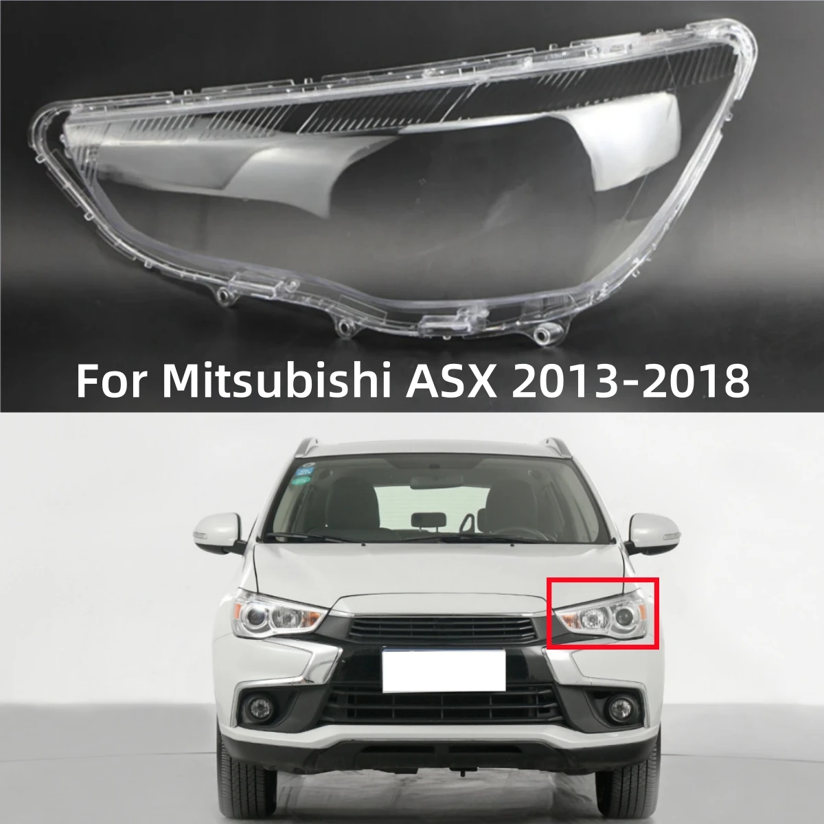 

Для Mitsubishi ASX 2013 2014 2015 2016 2017 2018 автомобильные аксессуары фары стекло замена оригинального абажура