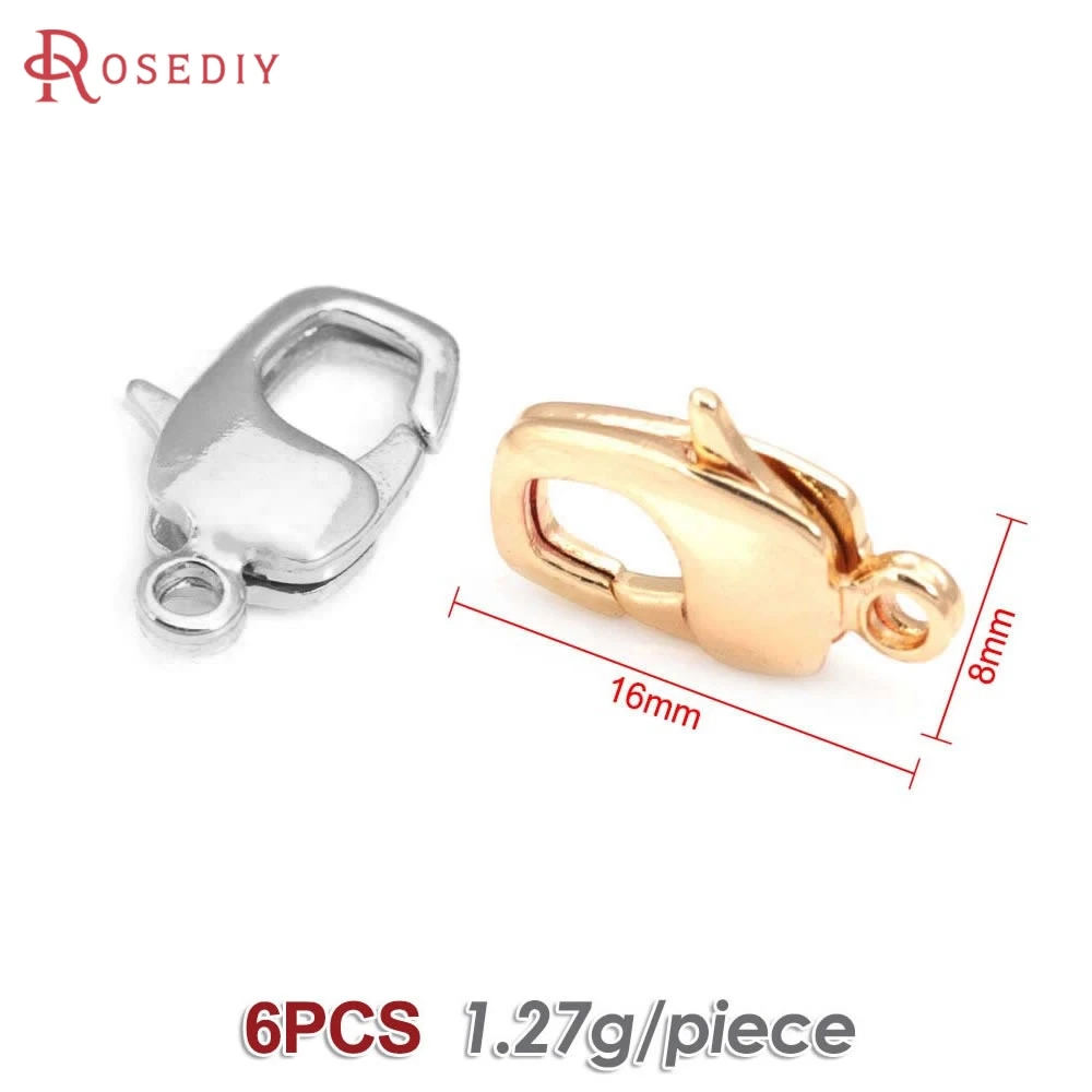 18K 골드 컬러 황동 랍스터 걸쇠 연결 걸쇠 쥬얼리 목걸이 팔찌 만들기 용품 Diy 결과 액세서리