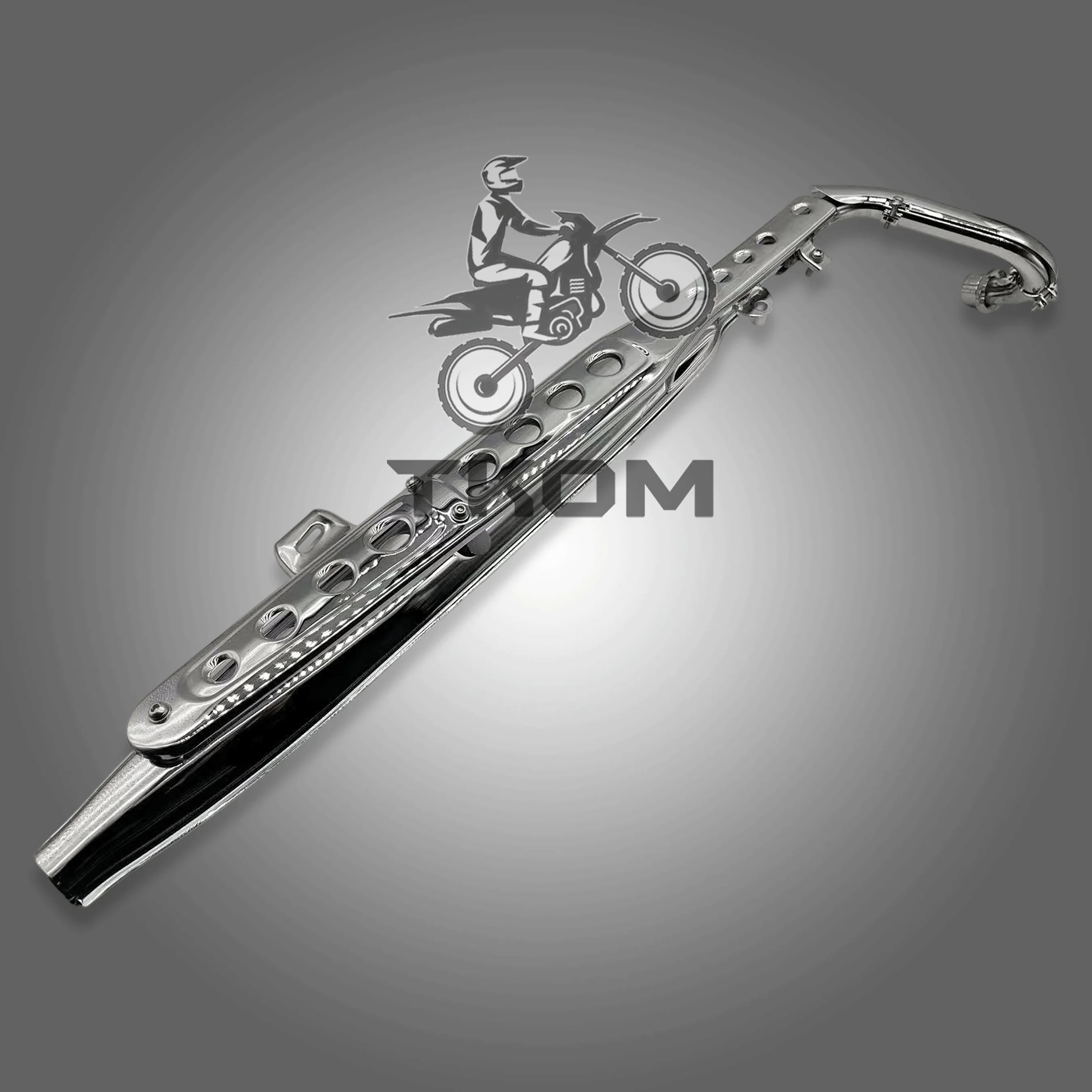 Sistema de tubo silenciador de escape cromado DAX para Mini Trail DAX CT70 ST70 50CC 70CC 125CC 140cc 190cc Dirt Pit Bike