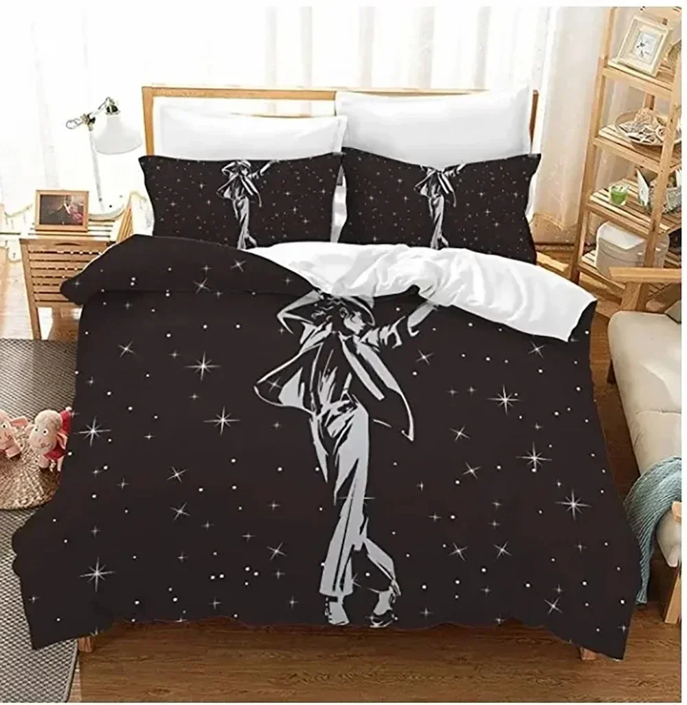 Luxury New 3D Print Michael Jackson Bedding Set Boys Girls Twin Queen Size Duvet Cover Pillowcase Bed Kids Adult Fashion