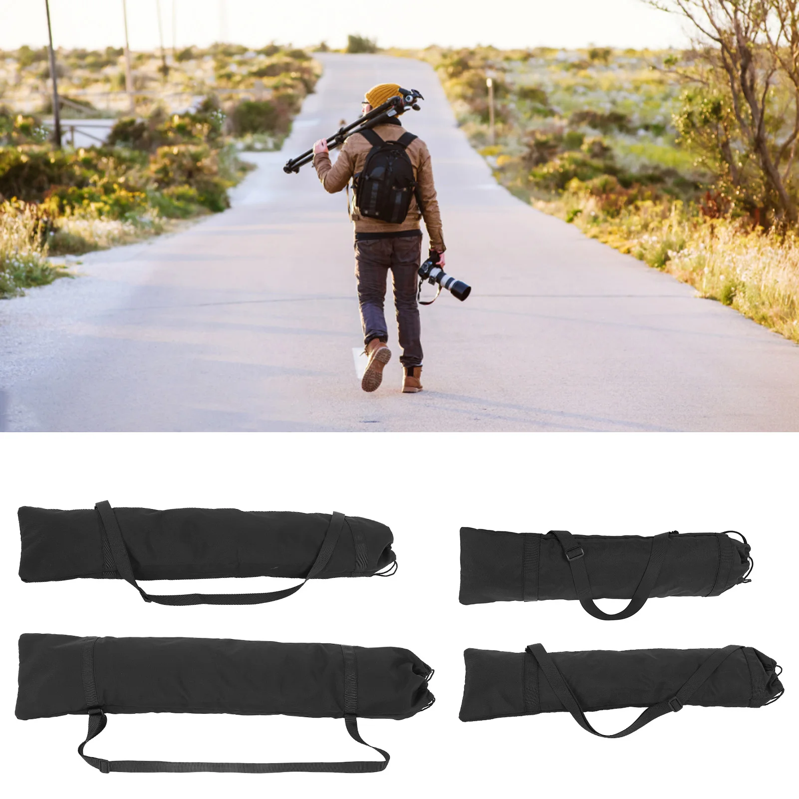 スタジオライトスタンド三脚一脚、キャリングバッグとショルダーストラップ付きカメラケース - 耐久性のある保管と輸送ソリューション