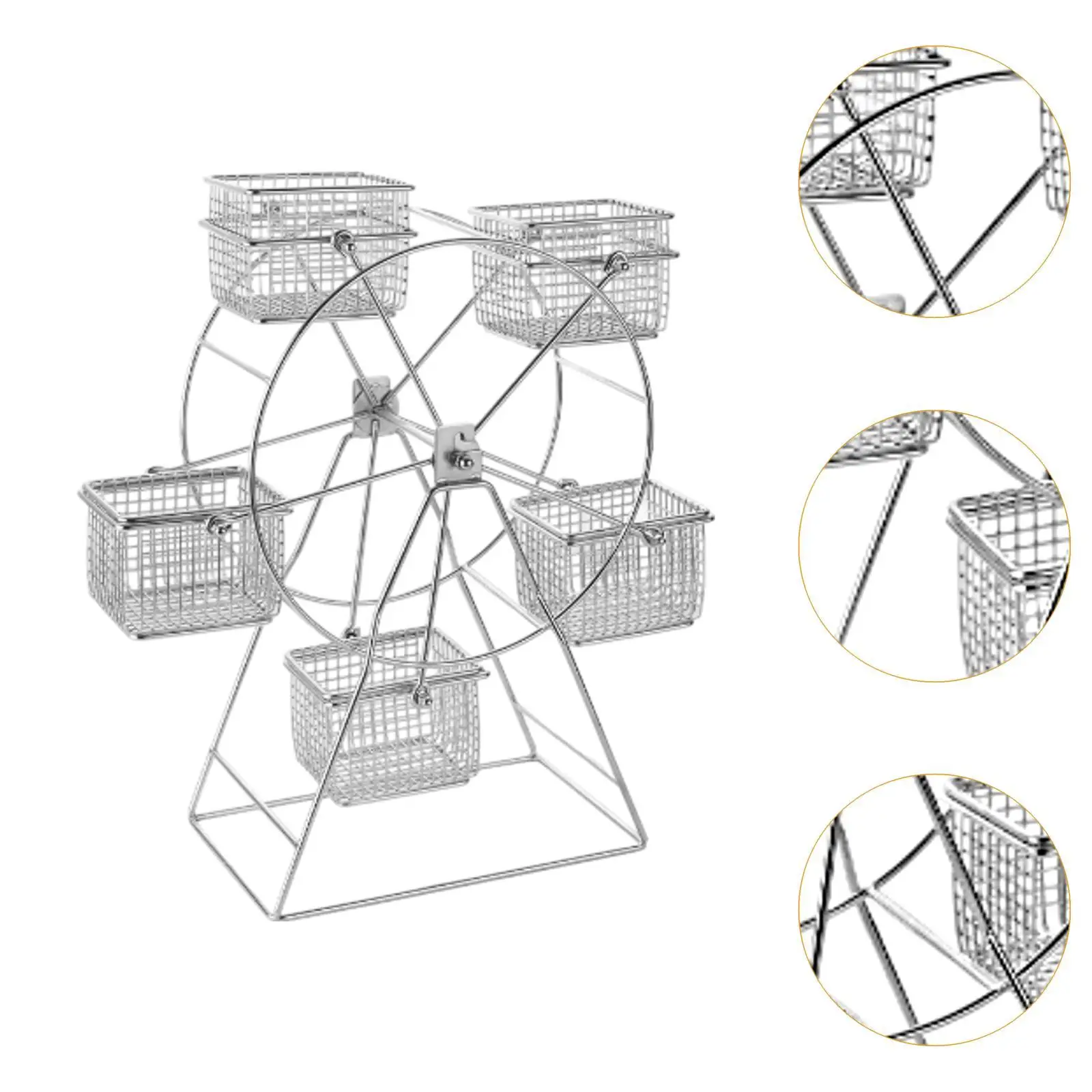 Roda giratória para servir lanche, bandeja giratória para servir lanches, aço inoxidável, roda giratória para batatas fritas