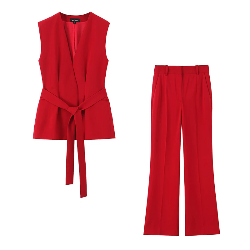 

TRAFZR Two Piece Set for Woman Suits Sets Elegant Office Women's Suit New in Full Number Pant Pieces Trousers Lady Pants Trouser