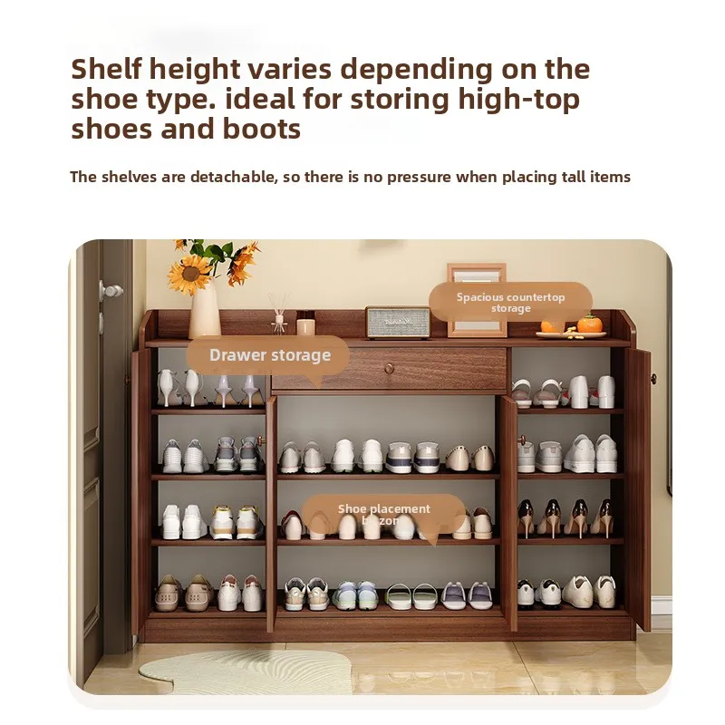 

household goods Shoe cabinet household entrance against the wall integrated entrance cabinet multi-layer storage locker