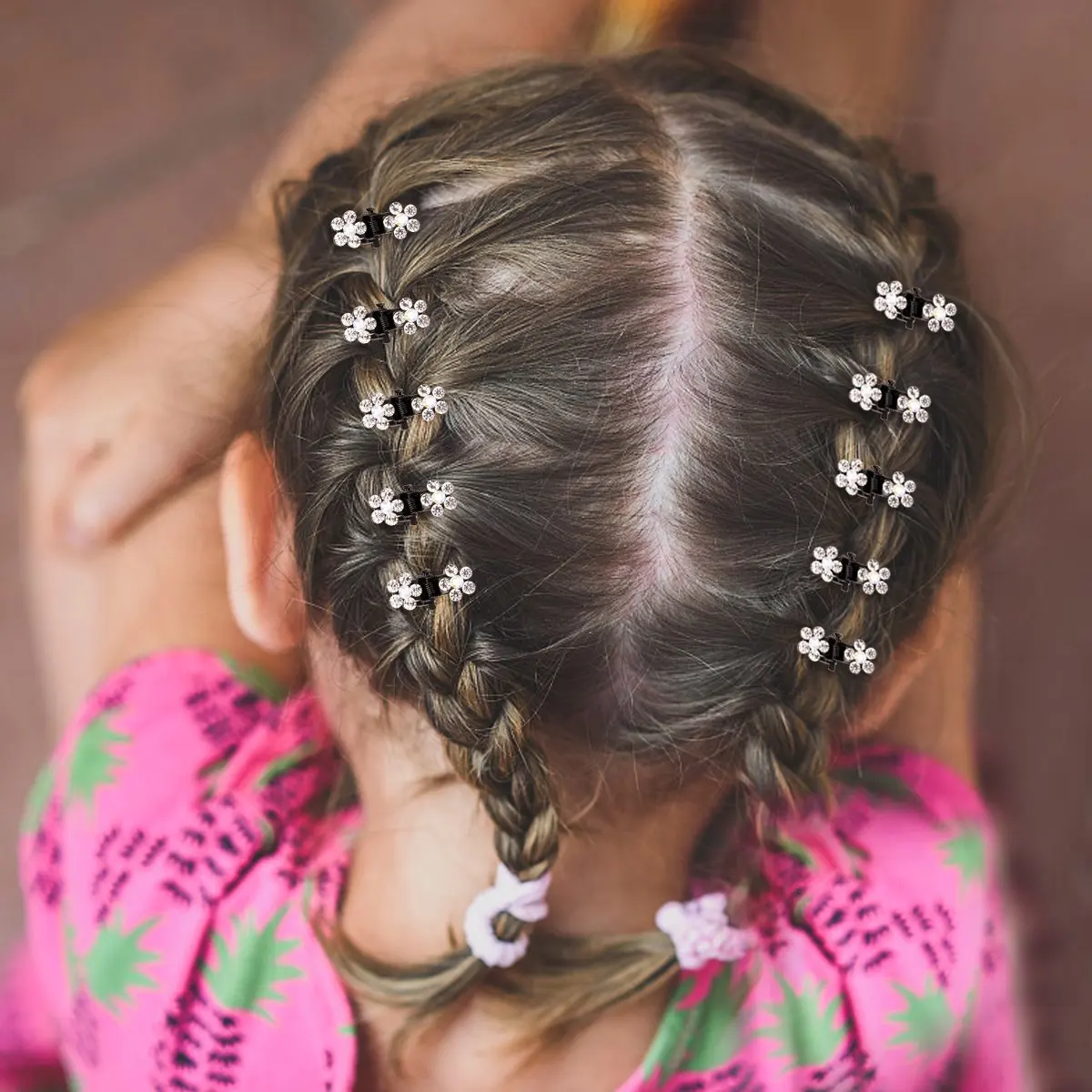 女の子のためのカラフルなミニヘアクリップ,12ピース/セットキラキラ,カラフルな花,滑り止めの金属ヘアクリップ,ヘアアクセサリー