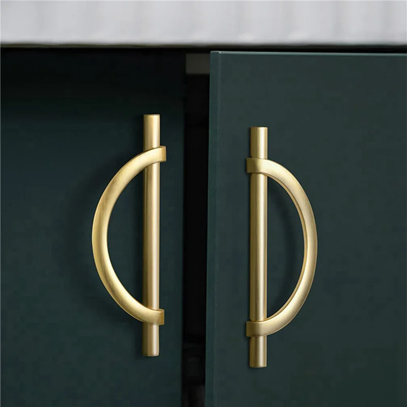 M04K 4 шт. золотые ручки для шкафа, ручки для ящика в форме полумесяца, ручки для ящика, комода, ручки для кухонного шкафа B